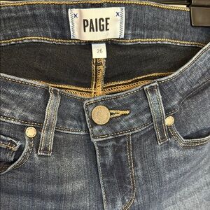 PAIGE Verdugo Ankle- Blue Skinny Jeans with Classic Contrast Stitching